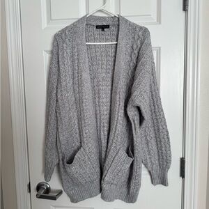 Chunky knit cardigan, grey, large